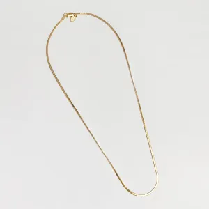Thin Herringbone Chain Necklace (Gold)