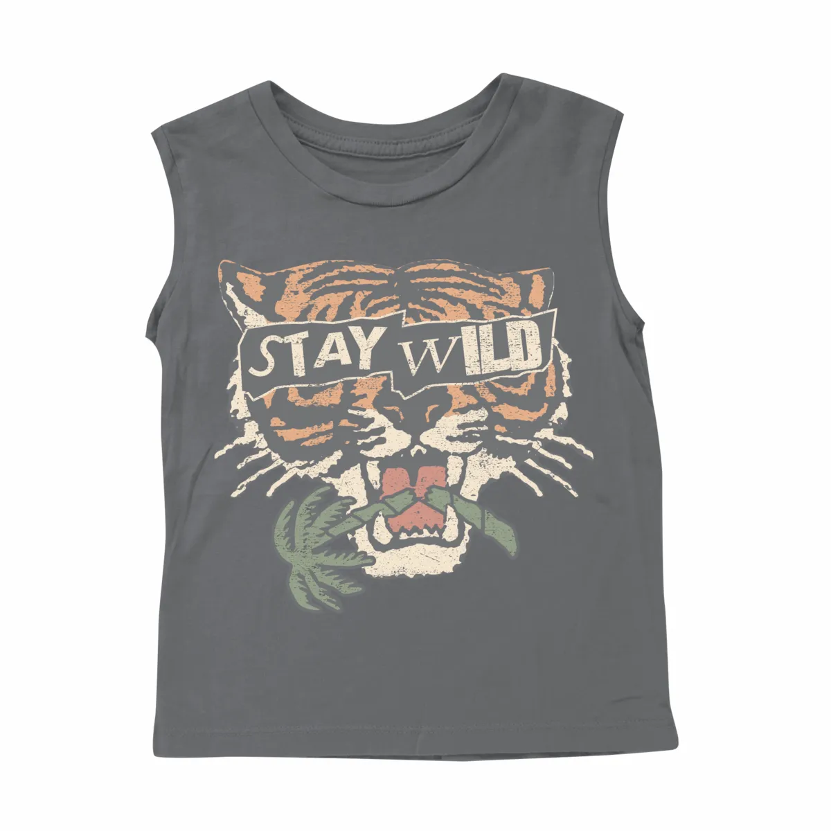 TIN Stay Wild Tiger Muscle Tank