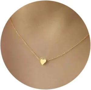 Tiny Gold Heart Choker Necklace,Dainty Cute Initial Heart Pendant Necklace,Rose Necklace,Layered Heart Necklaces for Women,Christmas Gift