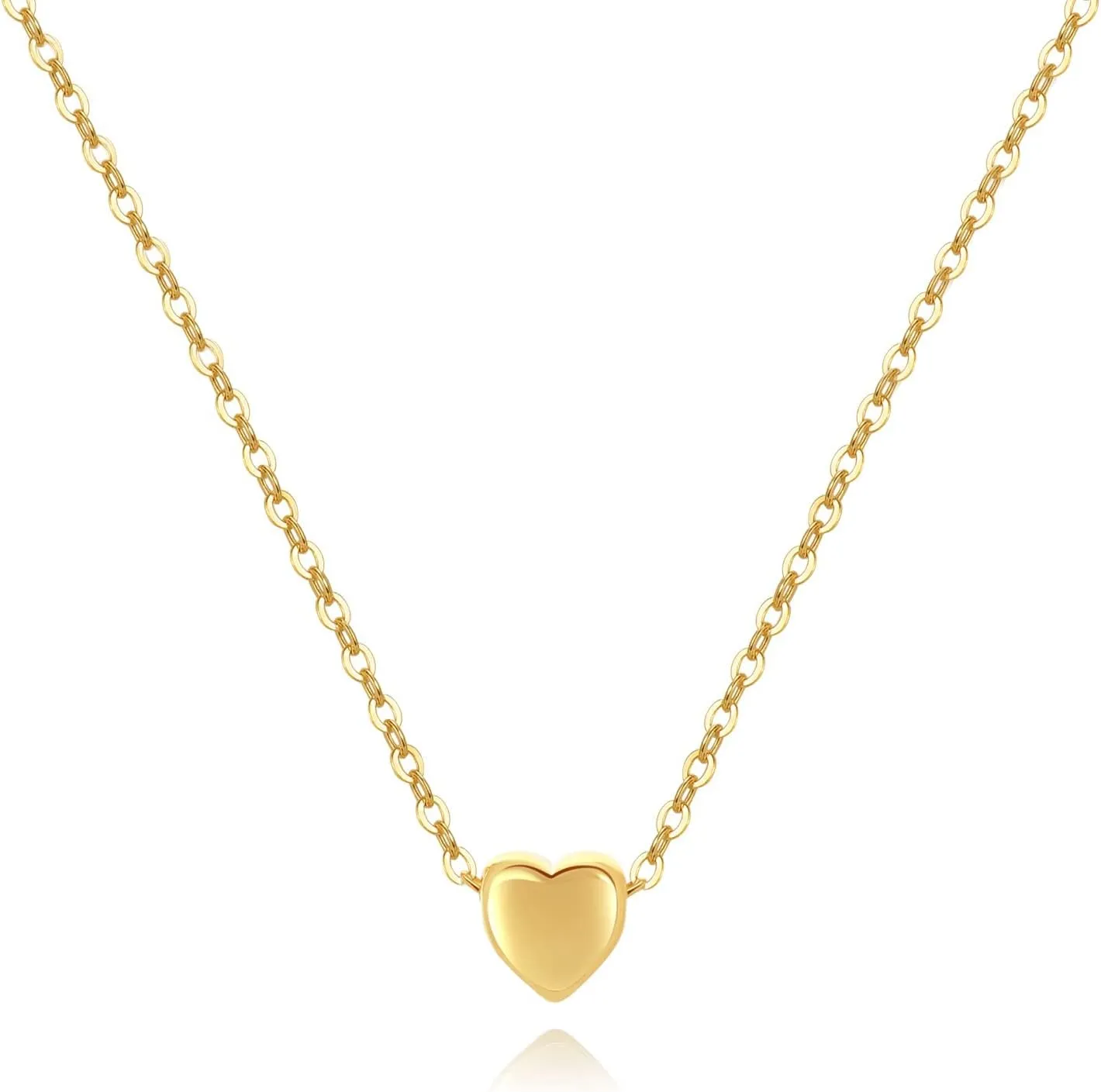 Tiny Gold Heart Choker Necklace,Dainty Cute Initial Heart Pendant Necklace,Rose Necklace,Layered Heart Necklaces for Women,Christmas Gift
