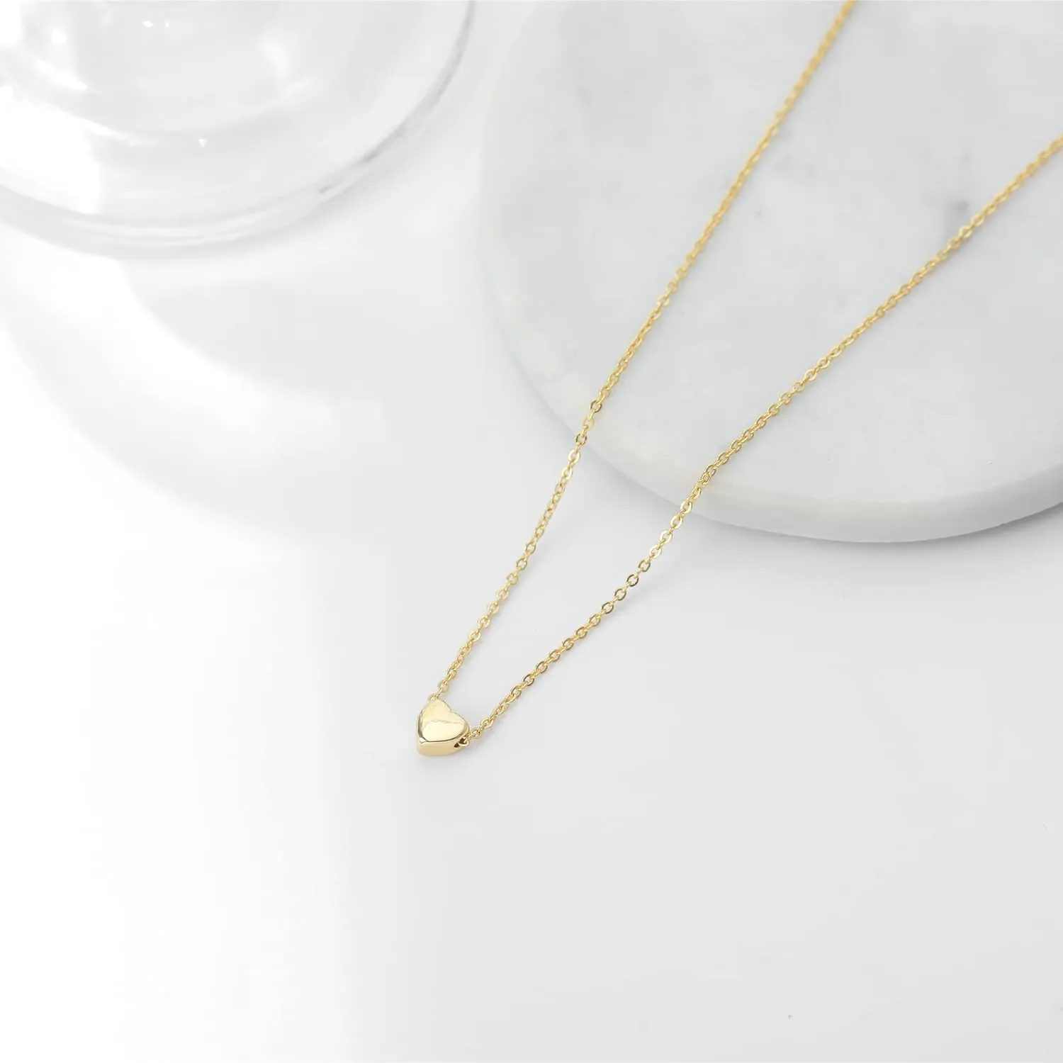 Tiny Gold Heart Choker Necklace,Dainty Cute Initial Heart Pendant Necklace,Rose Necklace,Layered Heart Necklaces for Women,Christmas Gift