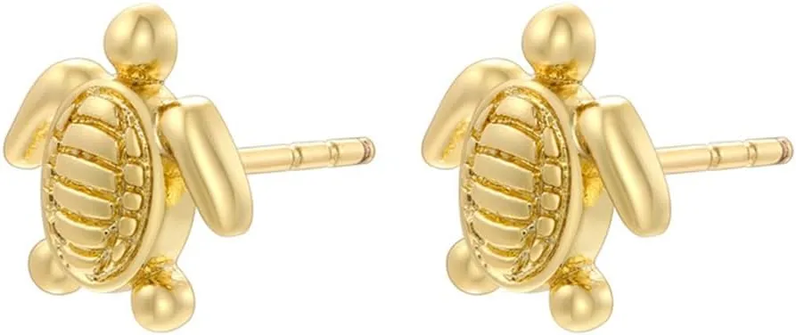 Tiny Turtle Stud Earrings Sea Turtles Cartilage Stud Earrings Small Minimalist Ocean Animal Pierced Earrings Dainty Ear Jewelry for Women