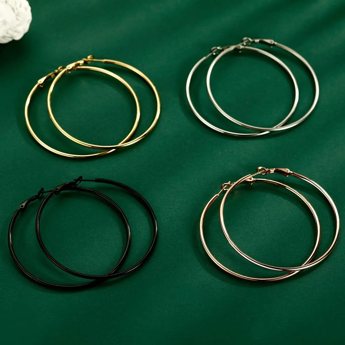 TIZU Big Hoop Earrings for Women Stainless Steel Hypoallergenic 14K Gold/Rose Gold/Black/Silver Hoop Earrings, 40mm/50mm/60mm/70mm Hoops Earrings Birthday Mothers Day Jewelry Gifts Women