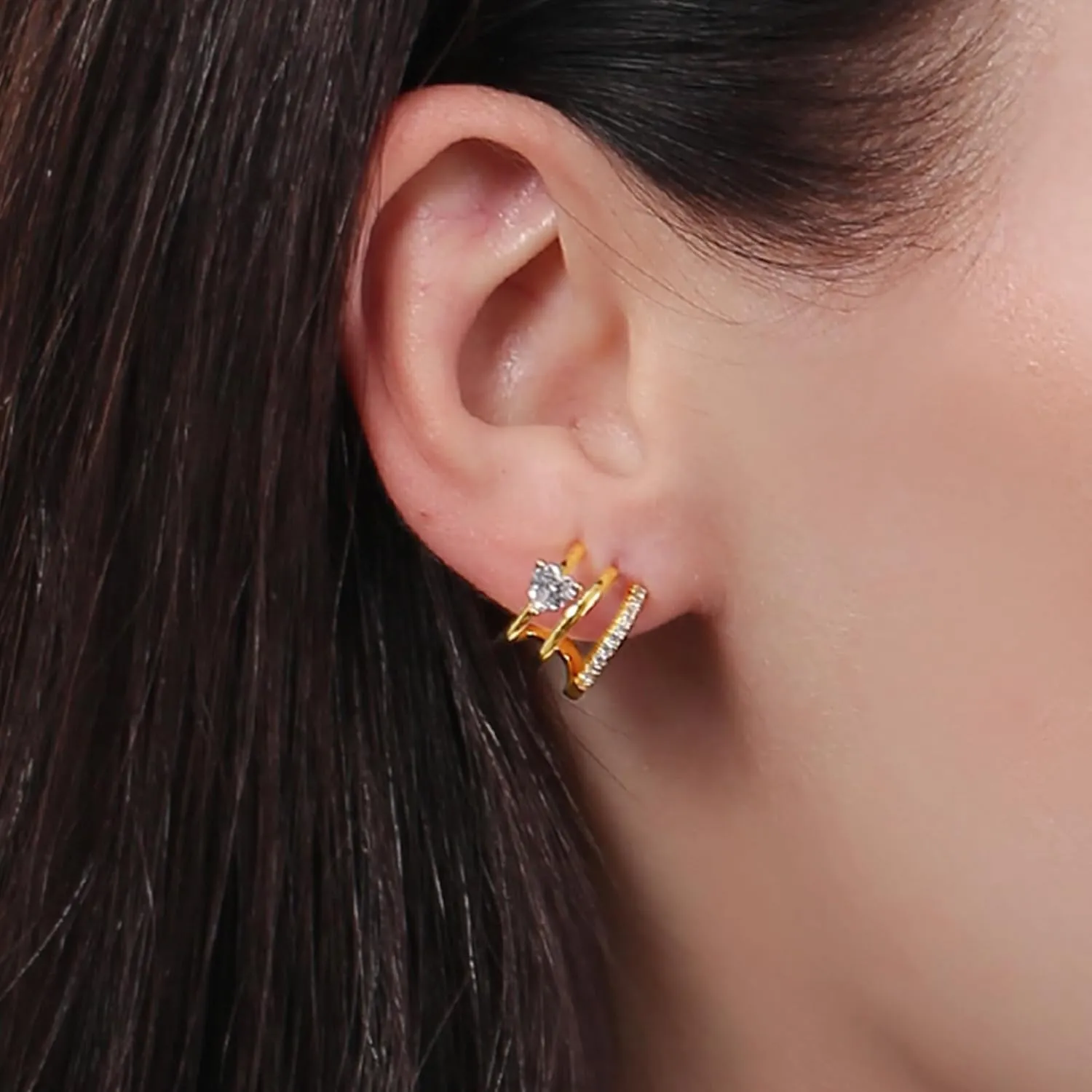 ToHeart Gold Stud earrings Women Hypoallergenic
