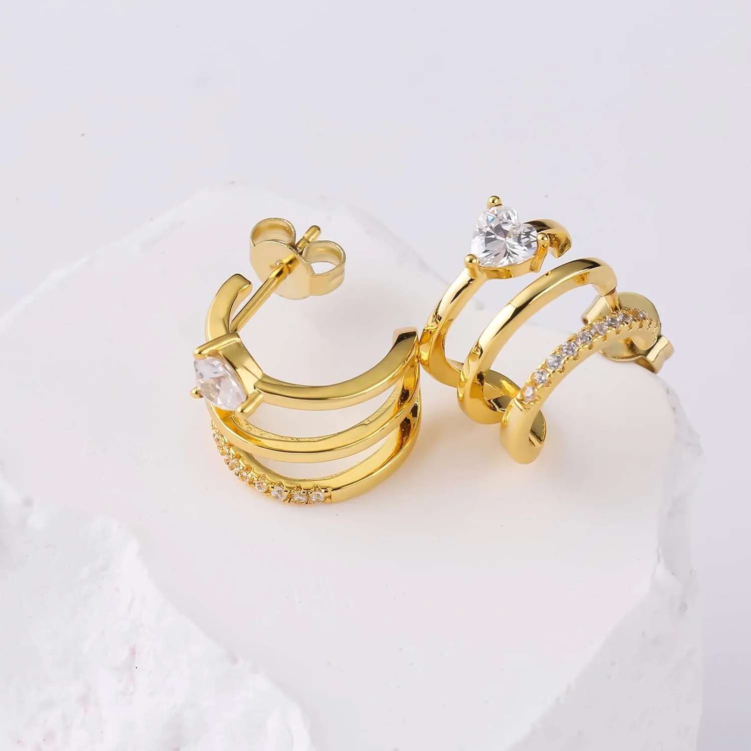 ToHeart Gold Stud earrings Women Hypoallergenic