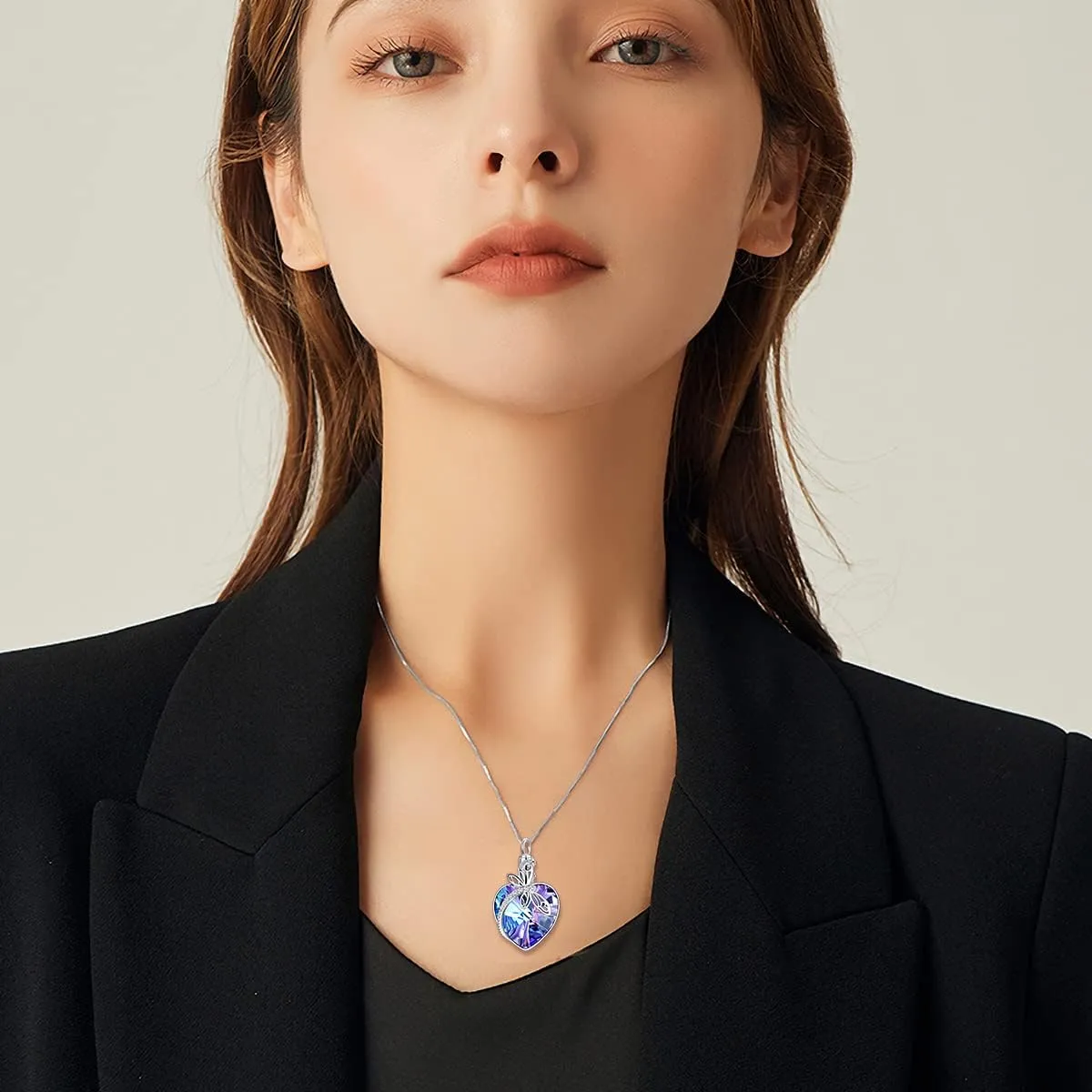 TOUPOP Sterling Silver Dragonfly/Butterfly Pendant Necklace with Crystal Birthday Christmas Jewelry Gifts for Women