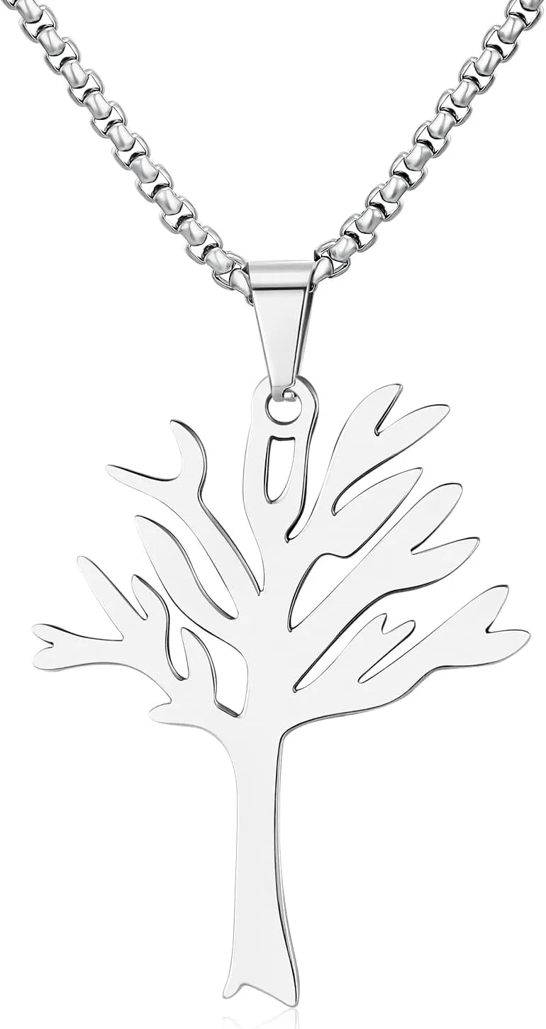 Tree Of Life Stainless Steel Necklace for Women Leafless Family Poison Tree Pendant Necklaces Charm Gifts Jewelry