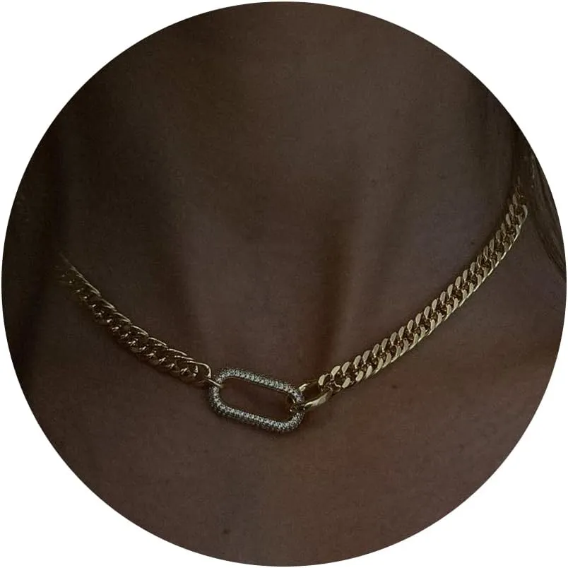 Twisted Gold Necklace Knot Dainty Pendant Necklaces Snake Bone Chain Cuba necklace Gold for Women