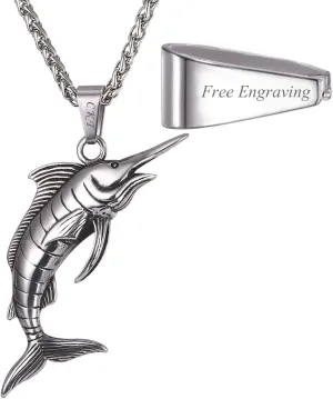 U7 Stainless Steel Shark Necklaces,18K Gold Plated Dolphin/Swordfish/Shark Pendant Necklace,Punk Mens Jewelry