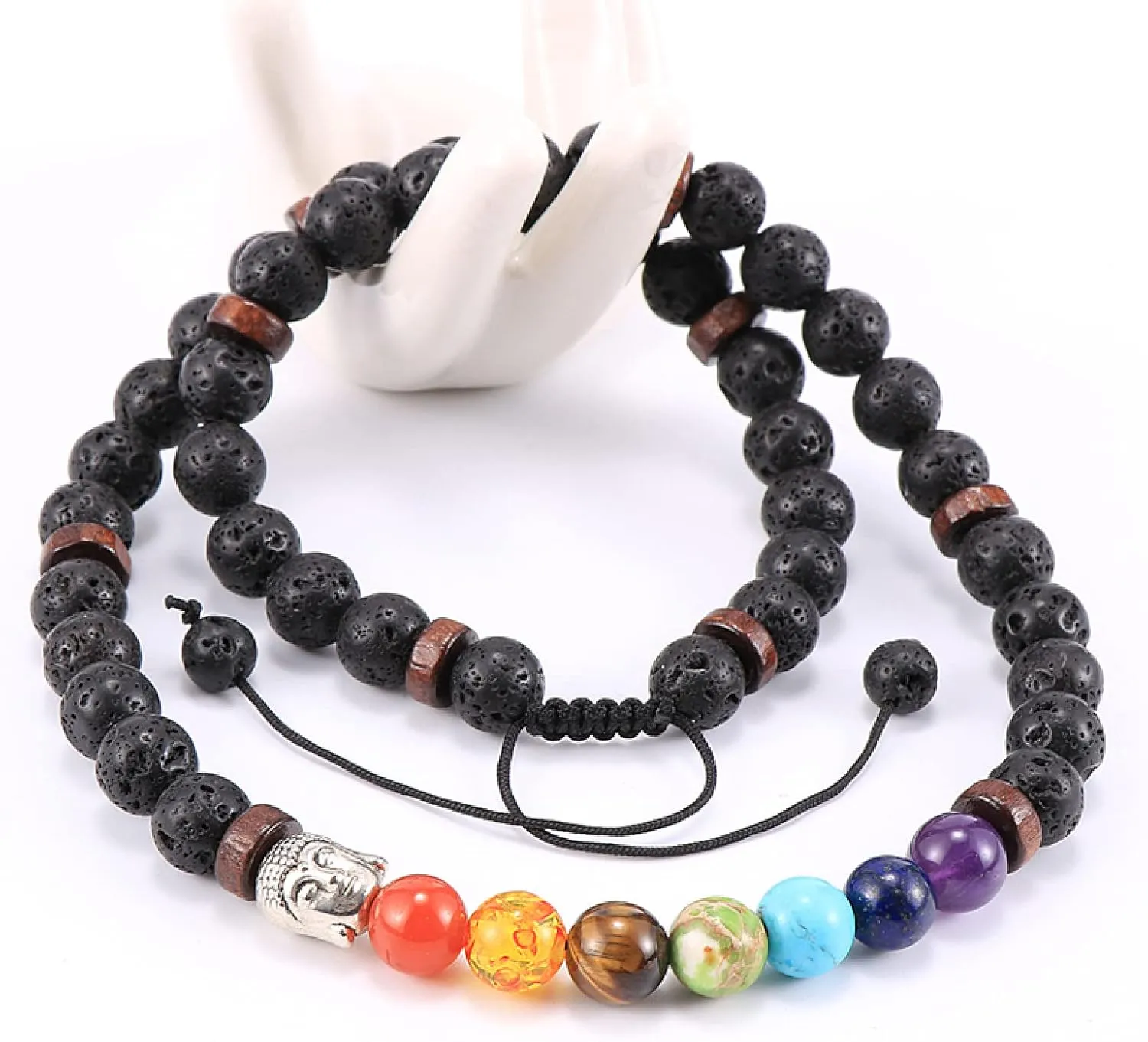Unisex Yoga Necklace 8MM 52PCS Natural Stone Beads Men Women Necklaces Gemstone Choker Buddhist Rosary Tibetan Jewelry,Matte Stone Gold