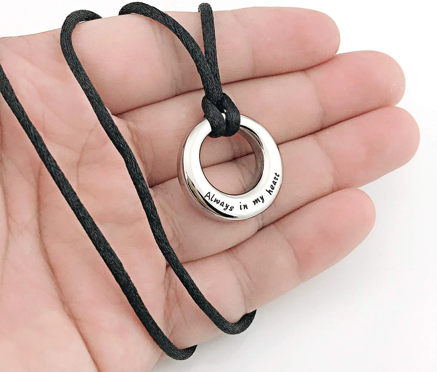 Urn Necklaces for Ashes "Always in My Heart" Ashes Necklace Cremation Jewelry Keepsake Holder Memorial Necklace