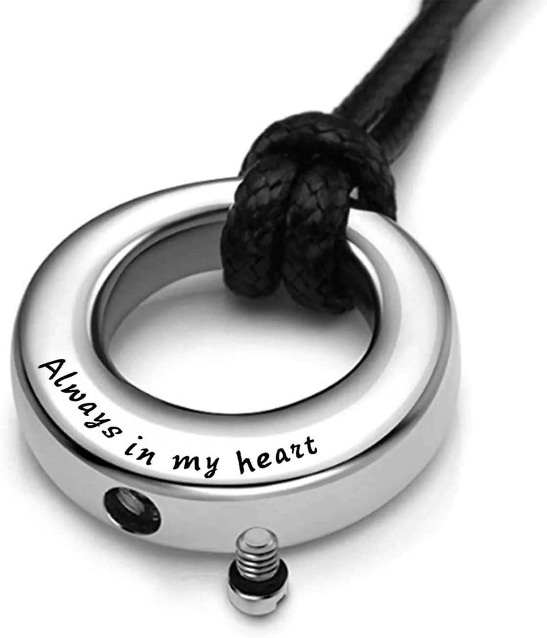 Urn Necklaces for Ashes "Always in My Heart" Ashes Necklace Cremation Jewelry Keepsake Holder Memorial Necklace