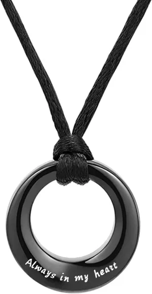 Urn Necklaces for Ashes "Always in My Heart" Ashes Necklace Cremation Jewelry Keepsake Holder Memorial Necklace