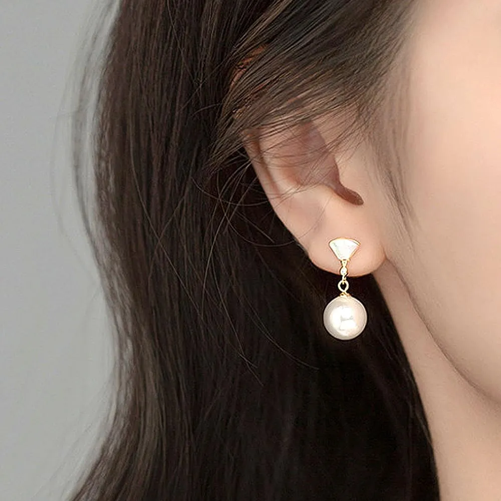 Vintage Pearl Dangle Earrings for Women Boho Geometry Drop Earrings Statement Dangling Earrings Lightweight Jewelry Accessories