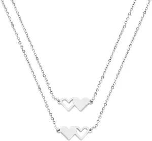 VLINRAS Best Friends Necklace for 3, Sister Bracelet for 3 BFF Matching Heart Pendant Long Distance Friendship Jewelry Birthday Gift