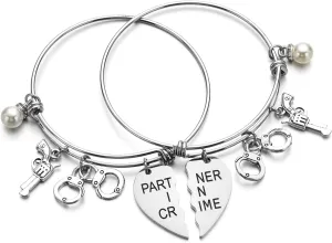 Vonluxy Best Friend Partners in Crime Necklaces for 2-BFF Friendship Necklace Handcuffs Gifts for Partner Women Teen Girls Best Friend