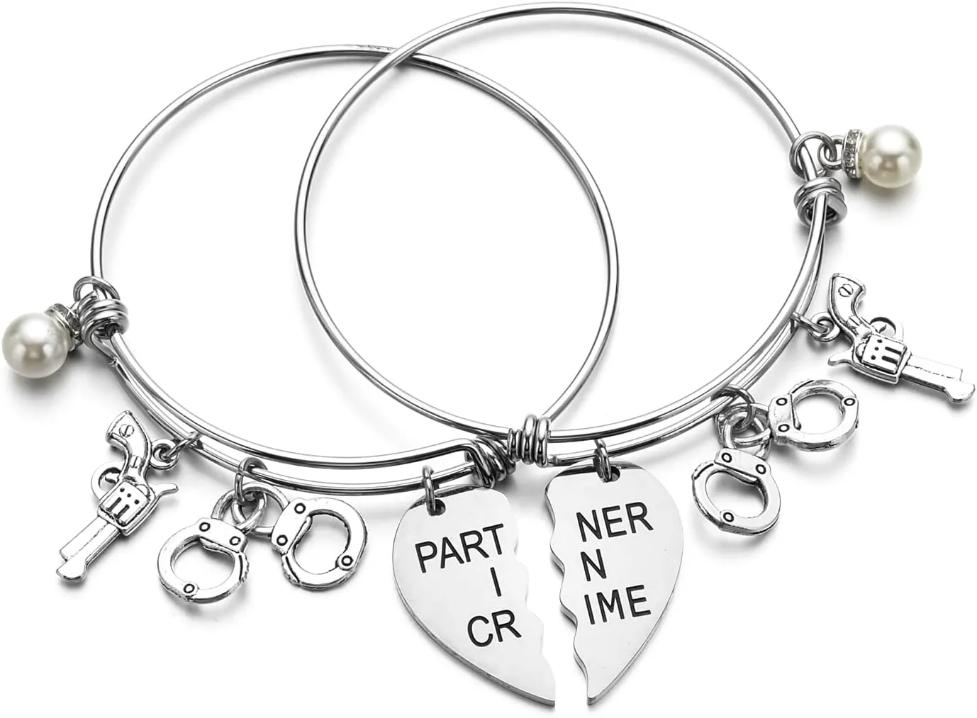 Vonluxy Best Friend Partners in Crime Necklaces for 2-BFF Friendship Necklace Handcuffs Gifts for Partner Women Teen Girls Best Friend