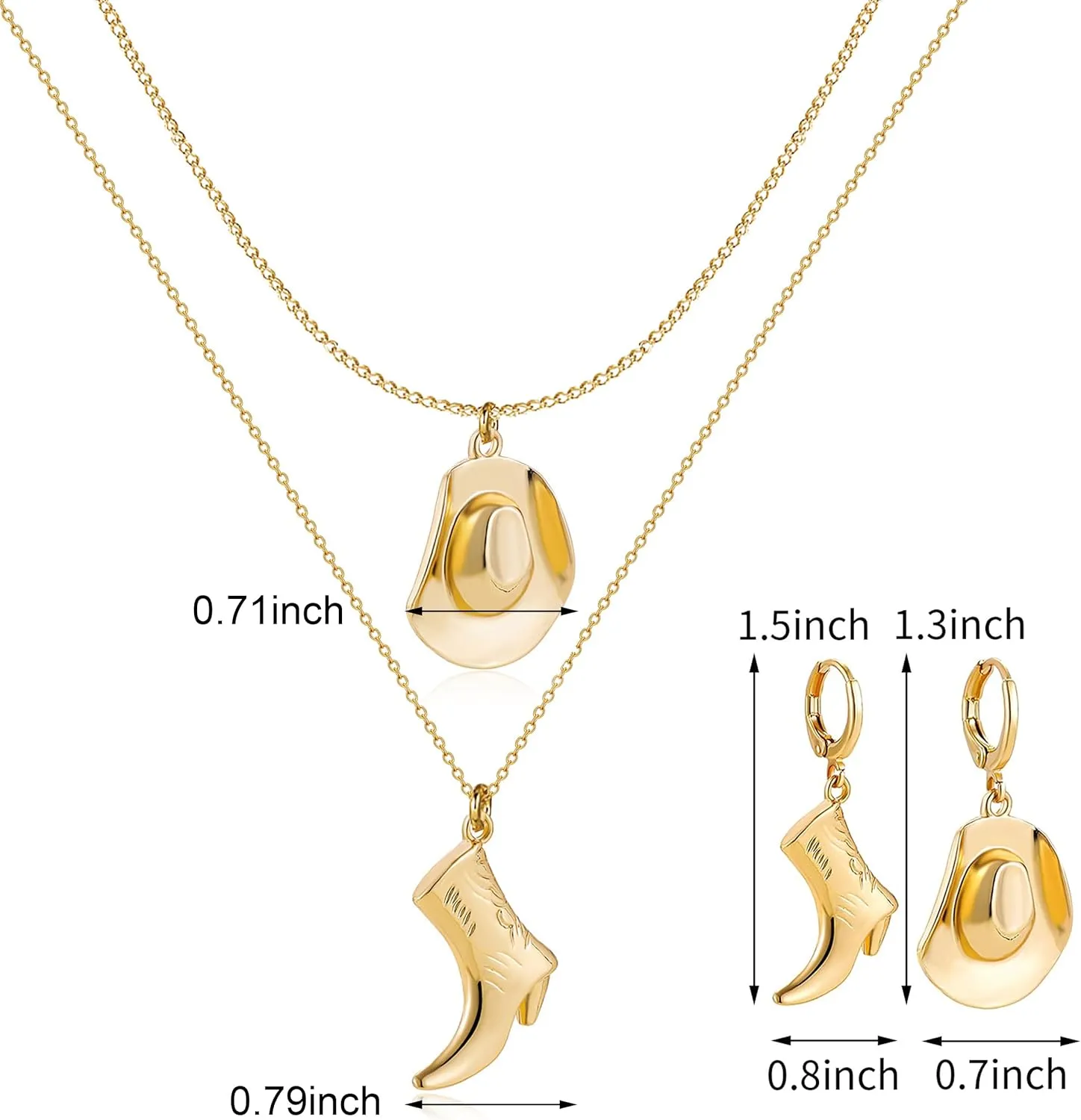 Western Necklaces for Women Charm Necklace Western Outfit for Women Cowboy Cowgirl Boots Hats Charms Country Concert Outfits