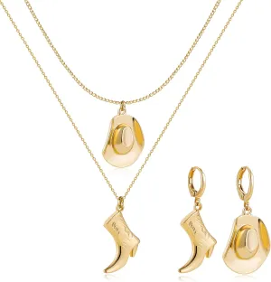 Western Necklaces for Women Charm Necklace Western Outfit for Women Cowboy Cowgirl Boots Hats Charms Country Concert Outfits