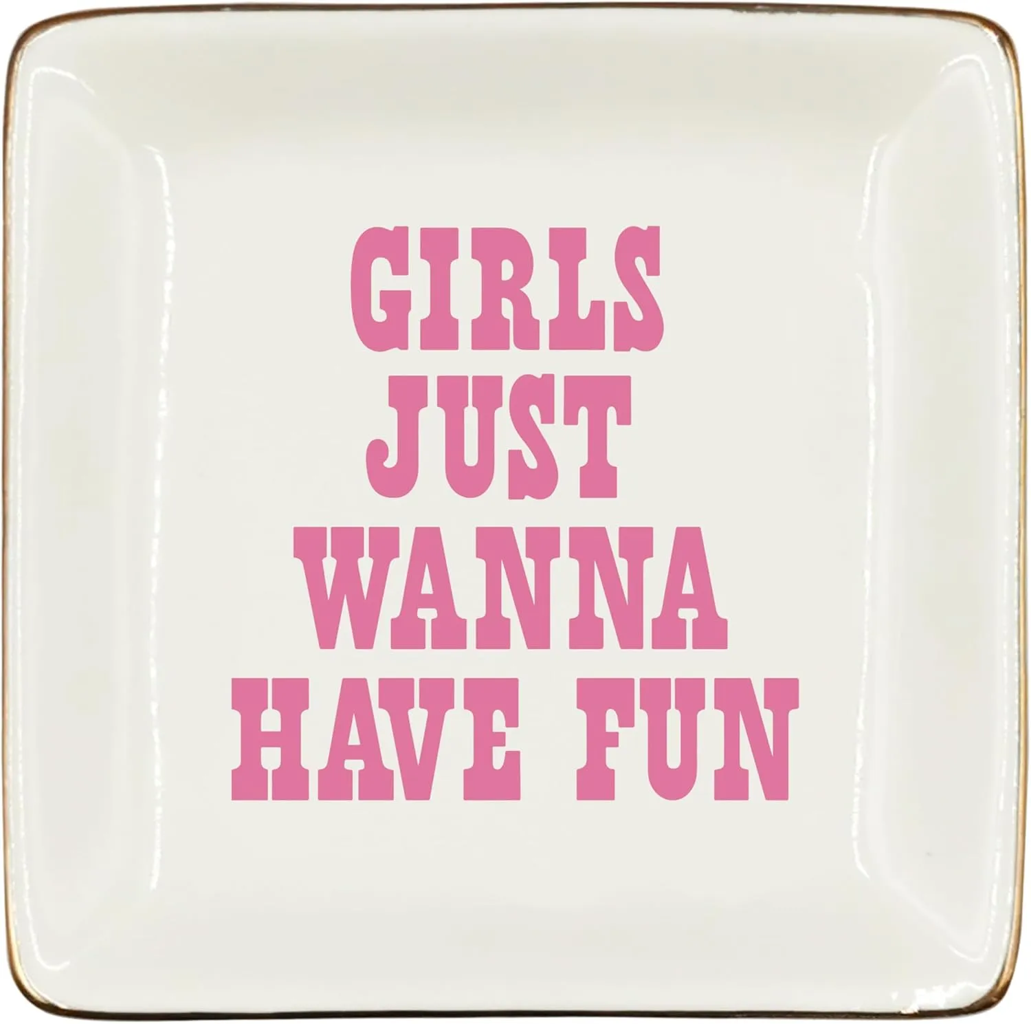 WODMIS Pink Ceramic Jewelry Storage Tray, Preppy Western Style, Ideal Graduation Birthday Gift for Women Girls