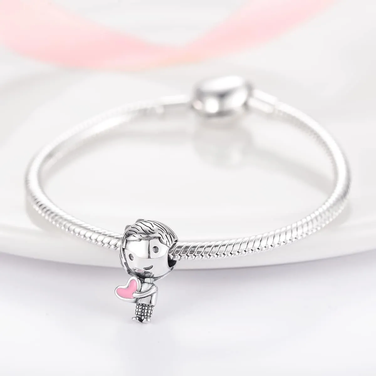 XinYouZhi S925 Sterling Silver Bead Charms for Bracelets with Cubic Zirconia DIY Bead Charms for Jewelry Making Birthday Valentines Day Charms for Women