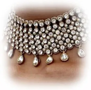 YERTTER Vintage Boho Full Rhinestones Necklaces Tassel Jewelry Set Layered Pendant Statement Chunky Chain Necklace for Women