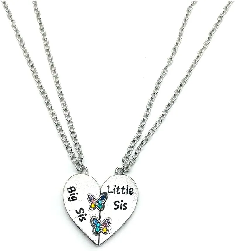 ZAHSY Sisters Necklace for 2 Sisters - Birthday Gifts for Little Sis & Big Sis - Christmas Gifts