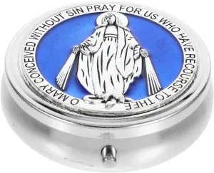 Zerodeko Jewelry Organizer Box for Women Catholic Rosary Metal Keepsake Case Vintage Design Small Jewelry Storage Container
