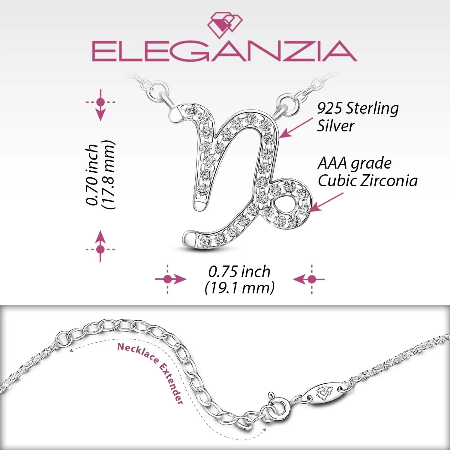 Zodiac Necklaces for Women Sterling Silver, 12 Horoscope Constellation Zodiac Sign Necklace, 18" - 20" Polo Chain Zodiac Jewelry Celestial Necklace, Birth Year Necklace